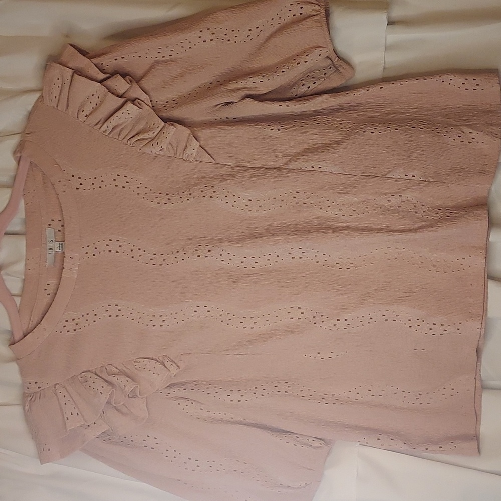 IRIS Eyelet Waves Pink Blouse